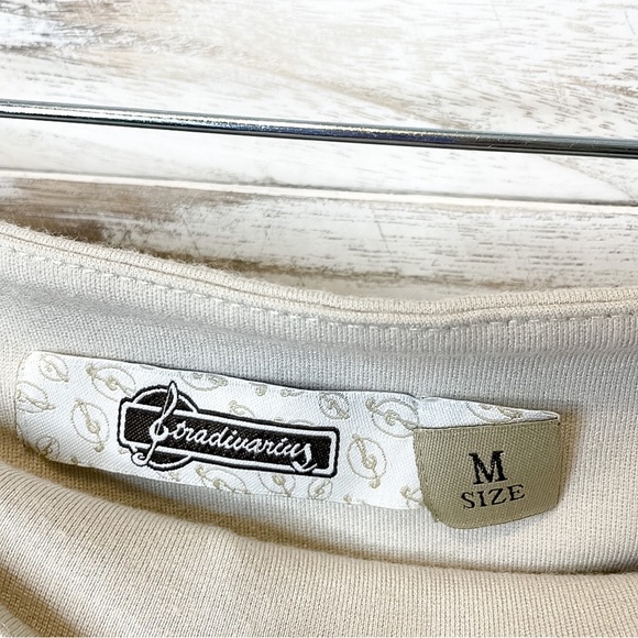 STRADIVARIUS | Vintage Bodycon Beige Mini Skirt - Picture 4 of 5